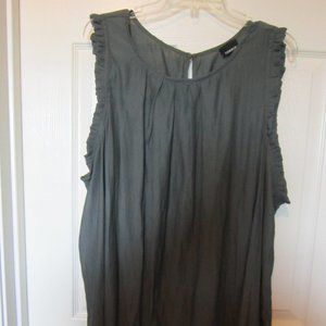 New With Tags! Torrid Dark Olive Georgette Ruffle Tank Size 4